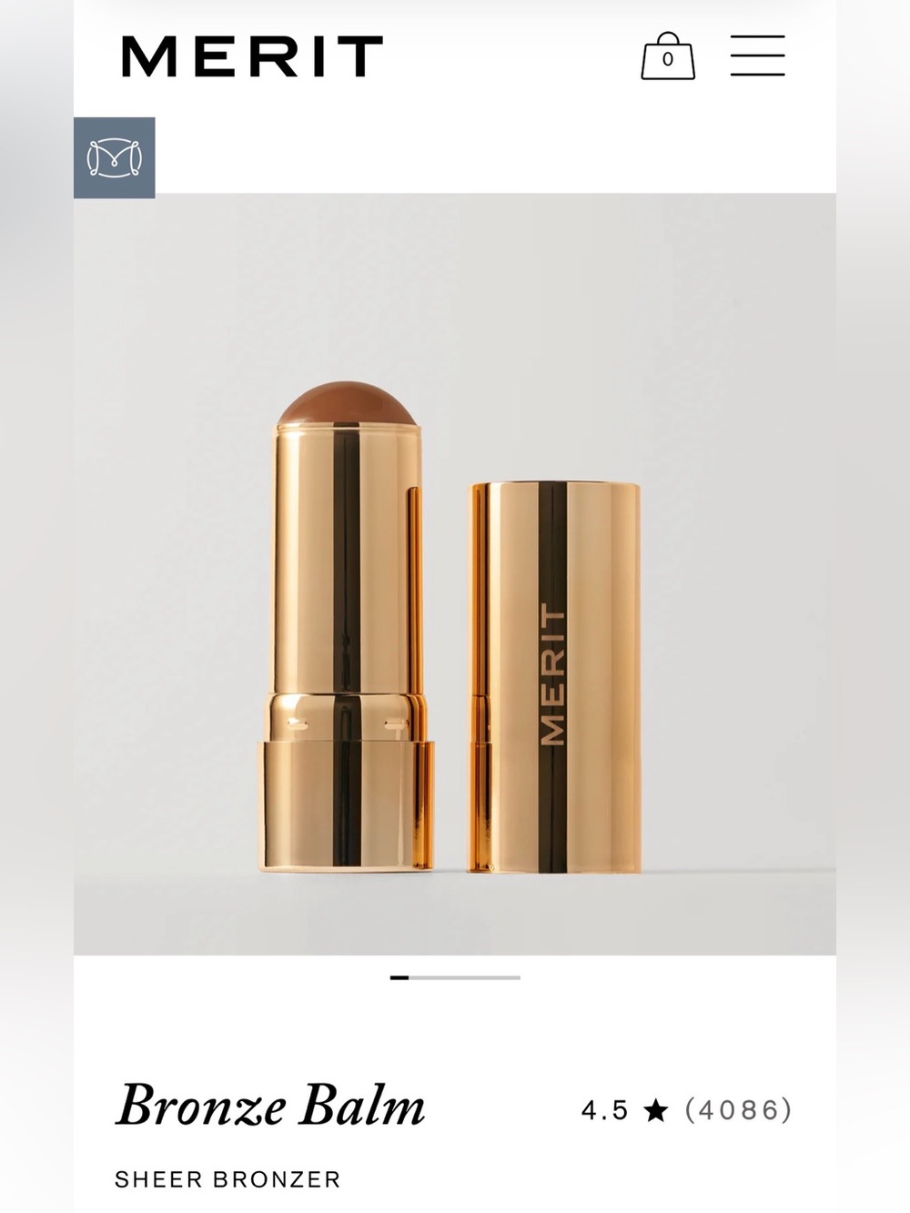 Merit Bronze Balm Sheer Cream Bronzer- Color SEINE- NWT